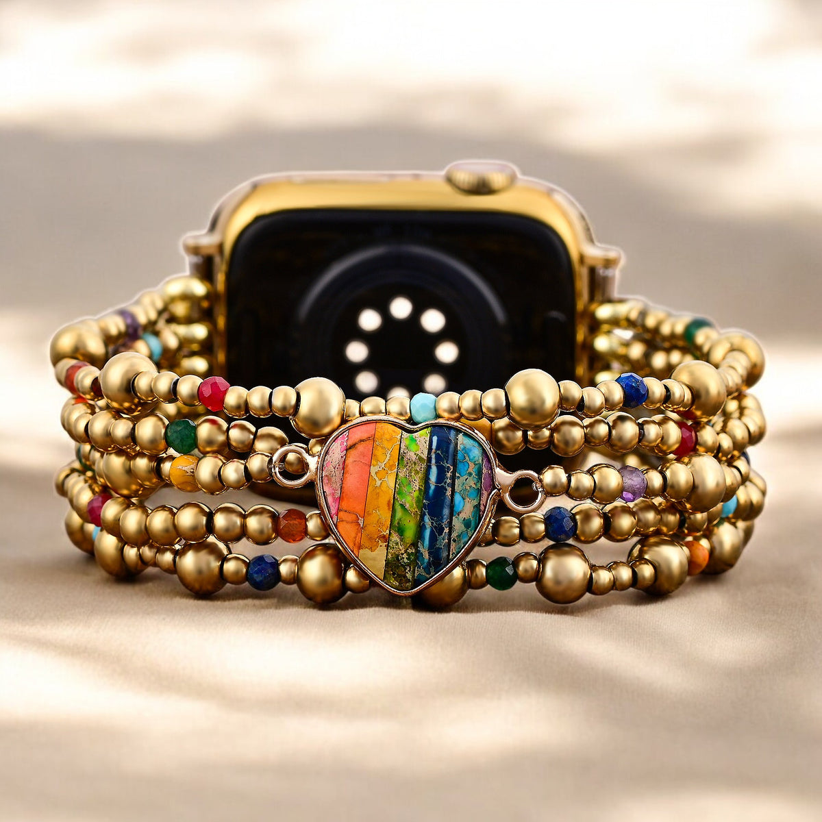 Golden Essence Heart Stretch Apple Watch-band