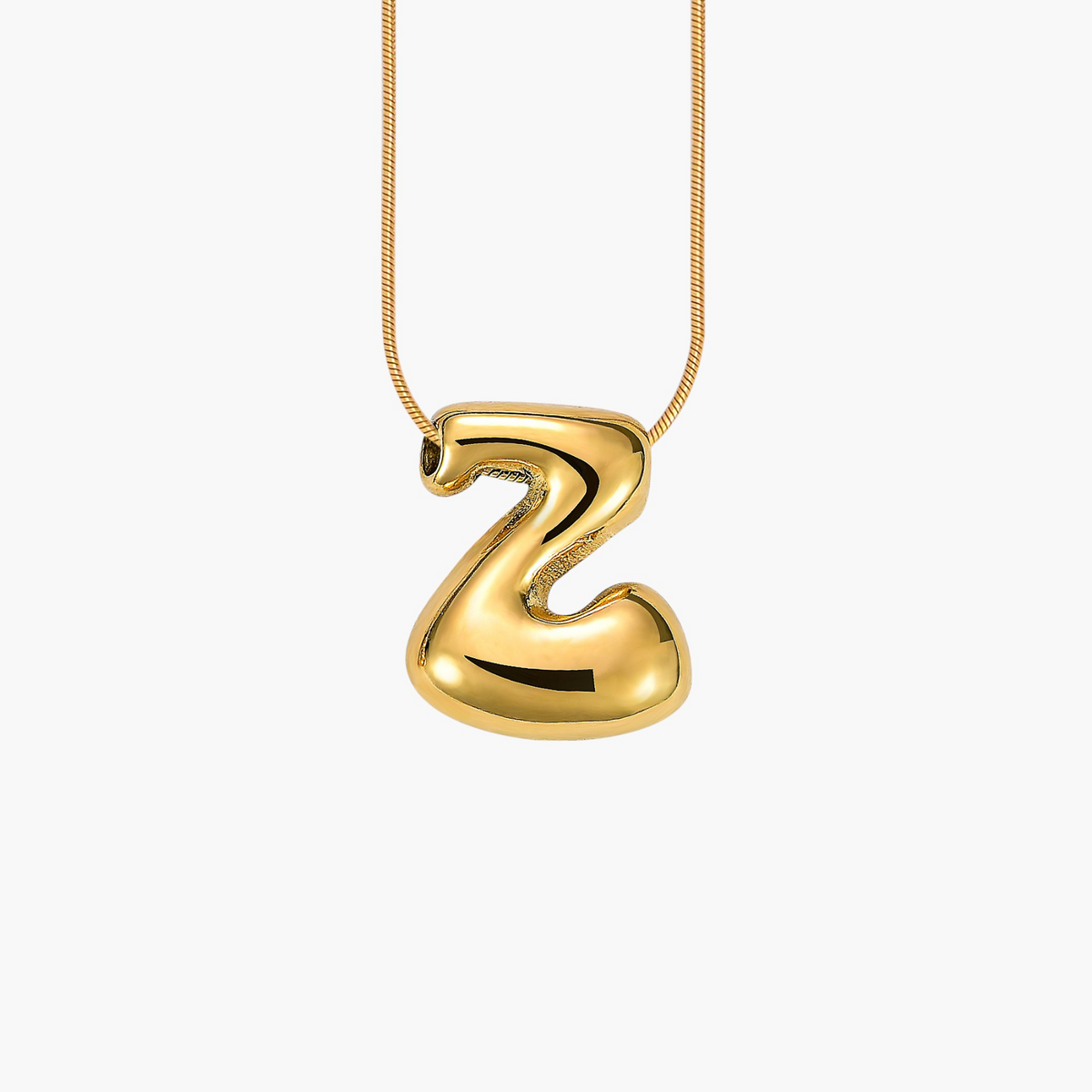 Gouden Gloed Bubbelletter Initiaal Ketting