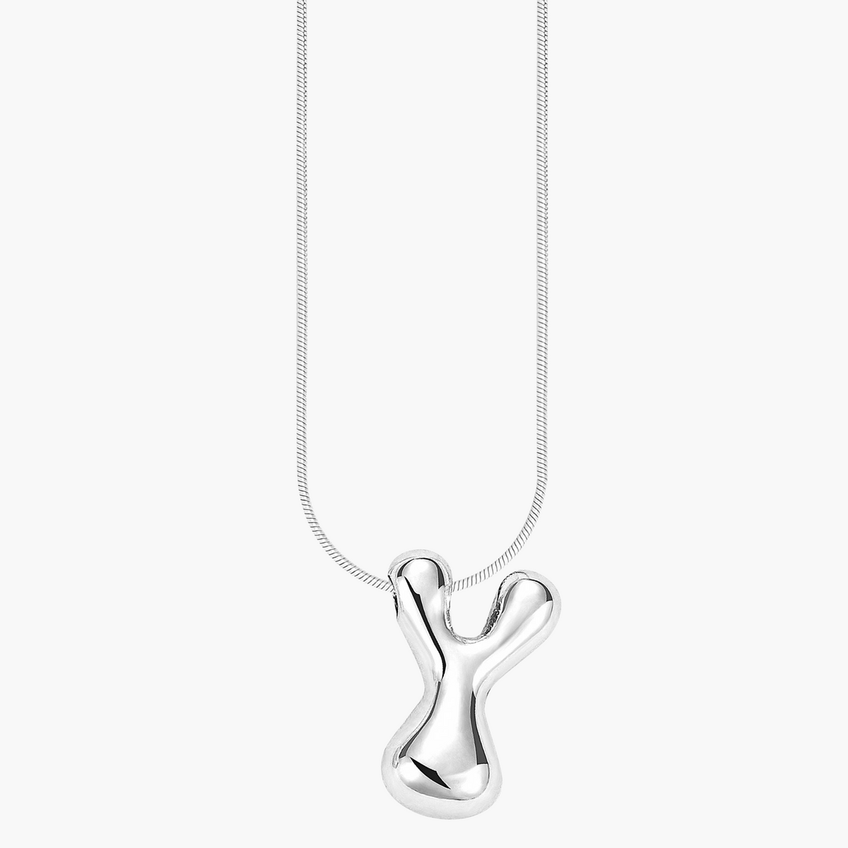 Zilveren Glow Bubble Letter Initial Ketting