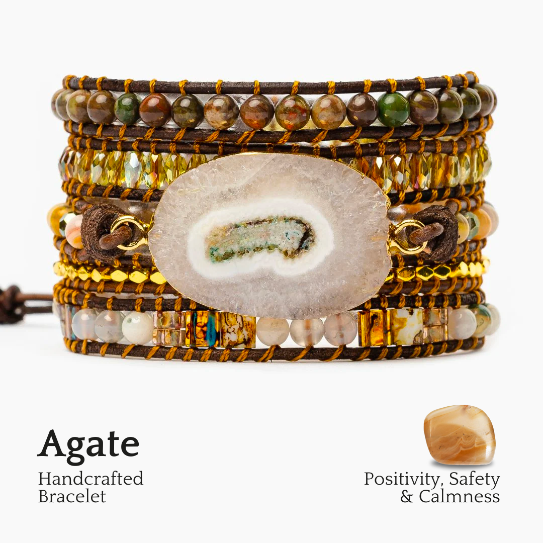 Maanlicht Godin Agaat Wikkelarmband