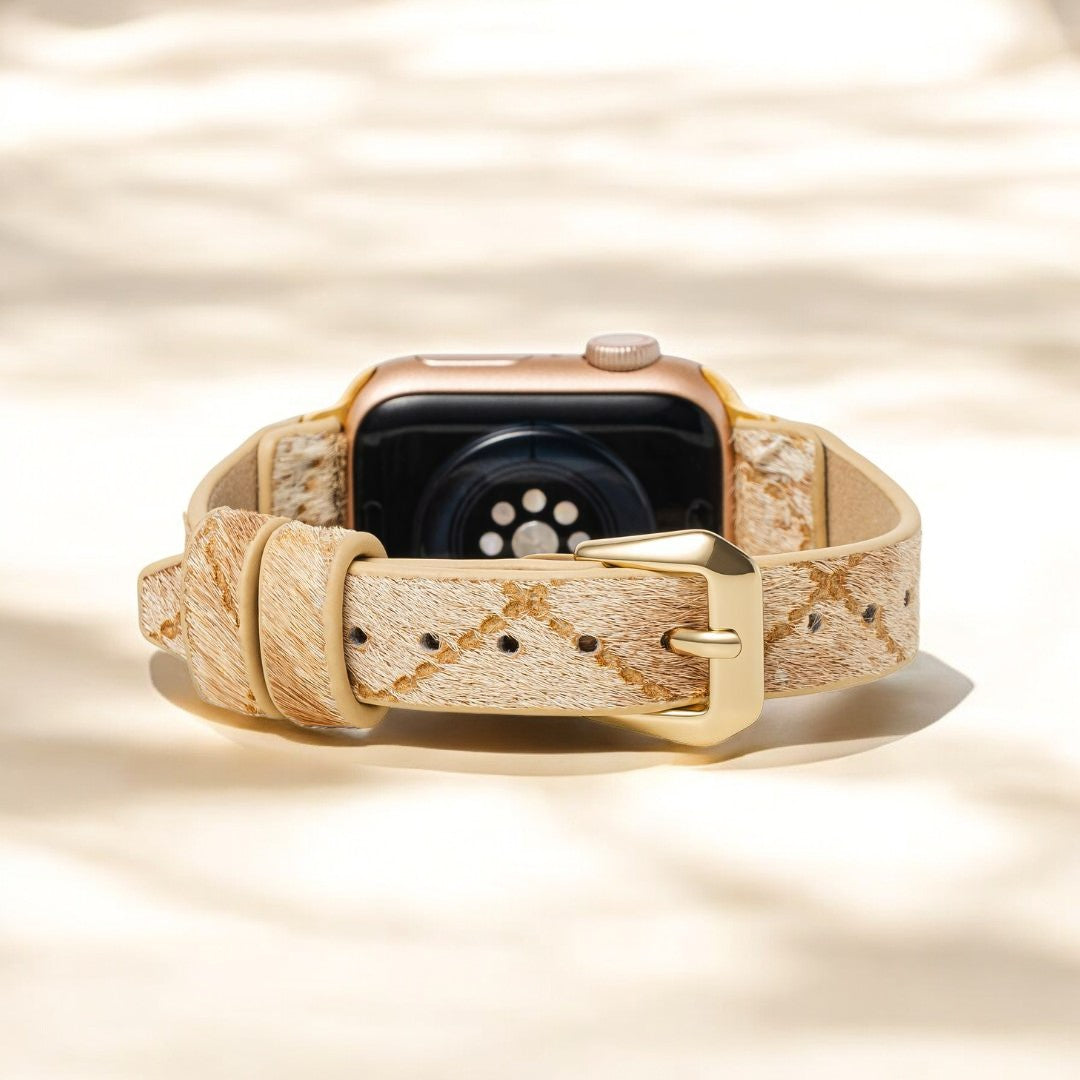 Driftwood Hues Leren Apple Watch Bandje