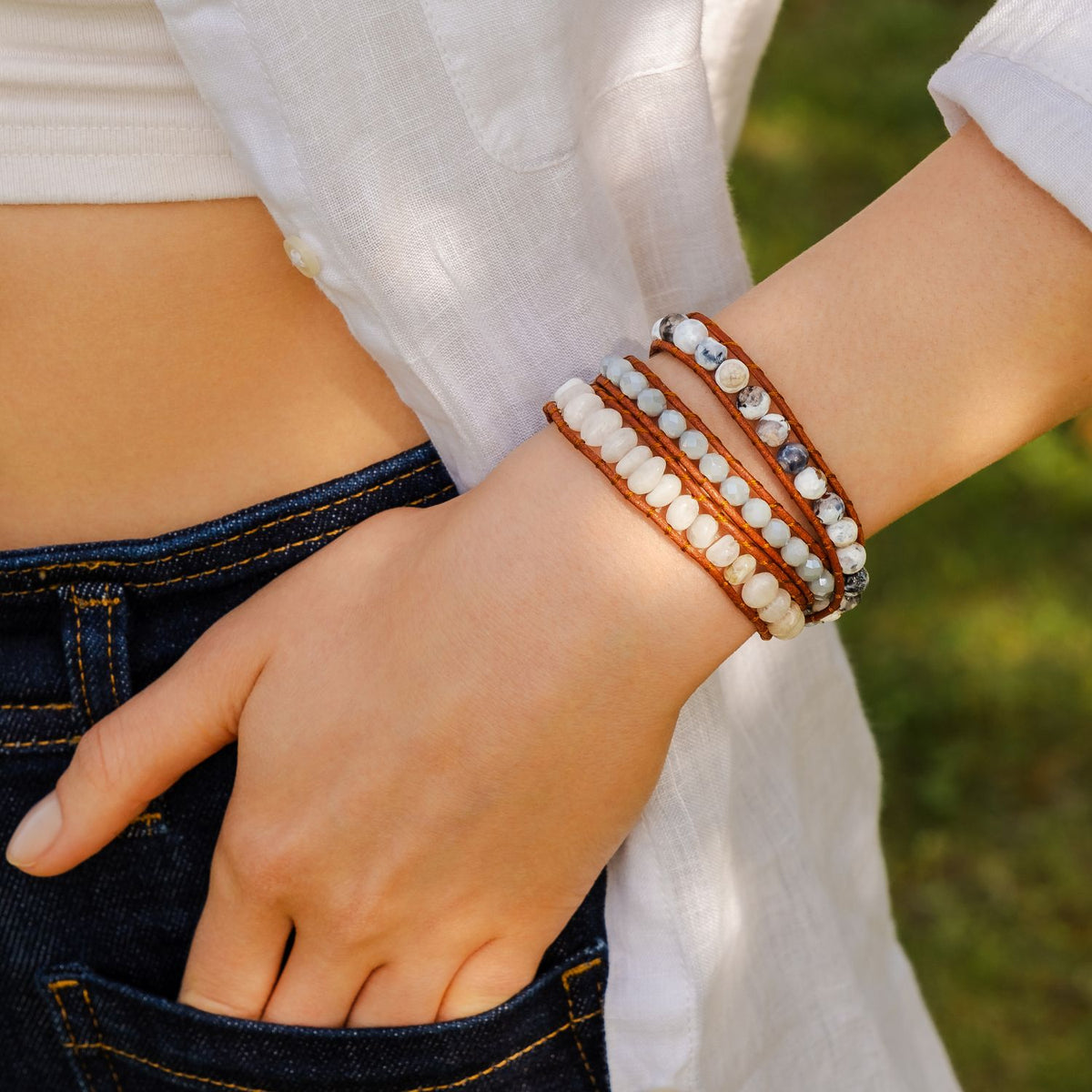 Witte Harmony Artisan Wikkelarmband