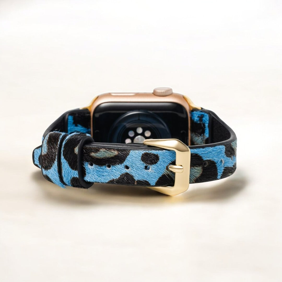 Wild Azure Leren Apple Watch Bandje