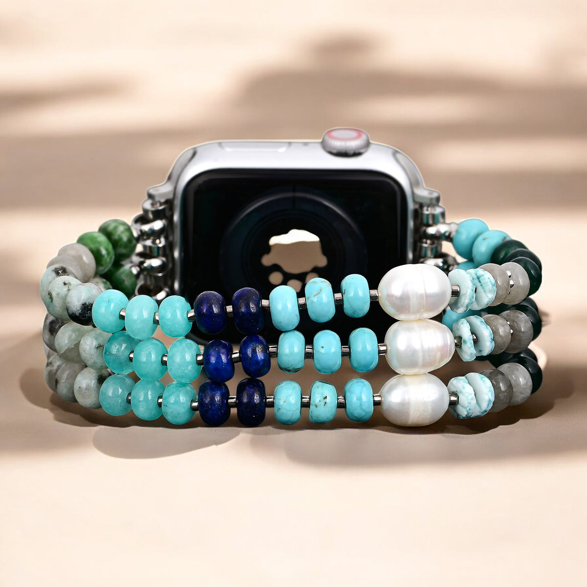 Ocean Breeze Stone Stretch Apple Watch-band