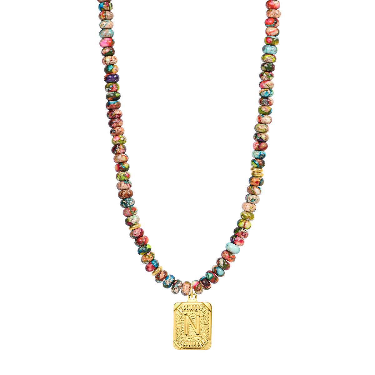 Blauwe Imperial Jaspis Letter Ketting