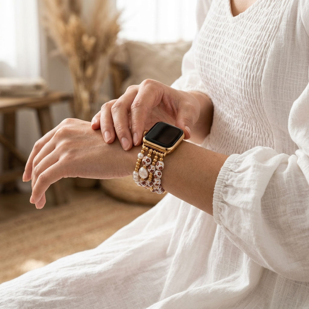 Porseleinen tuin Apple Watch-bandje Autumn Blossom