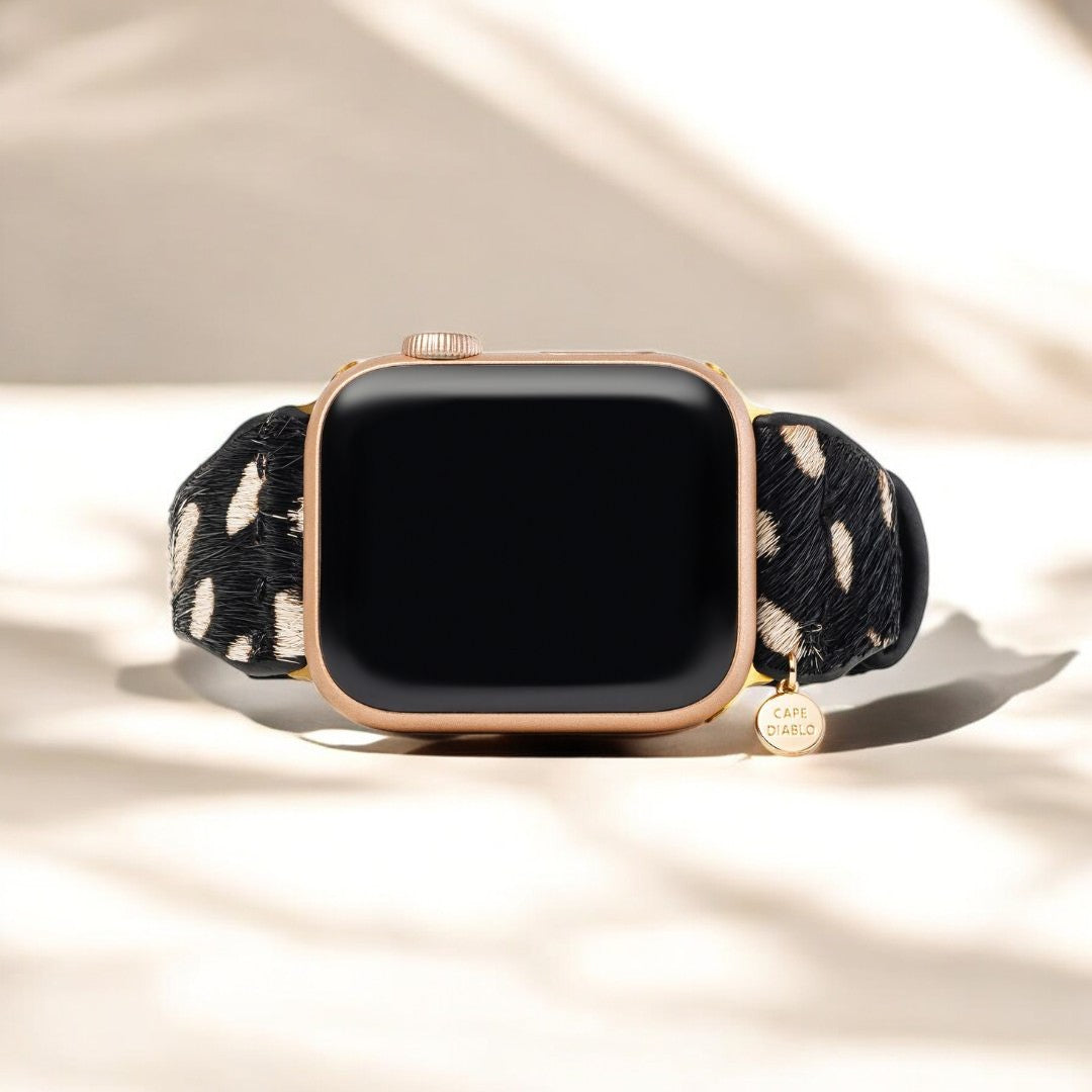 Monochrome Safari Leren Apple Watch Bandje