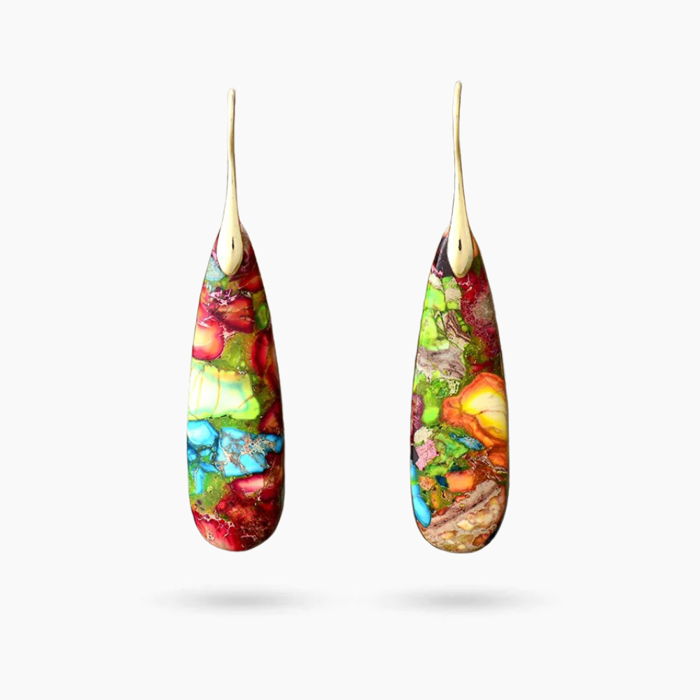Floral Fusion Jasper Druppel Oorbellen