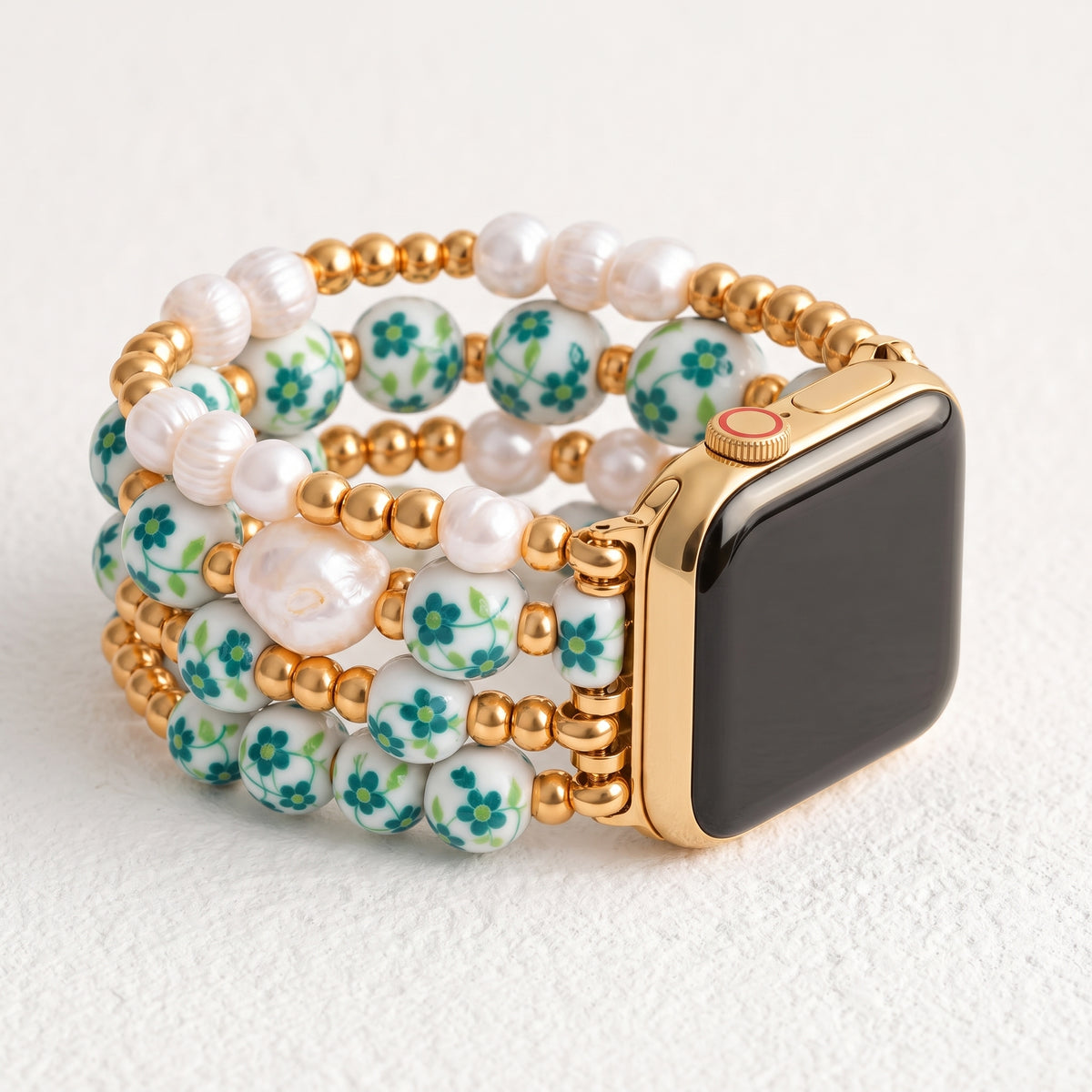 Porseleinen tuin Apple Watch-bandje Emerald Grove