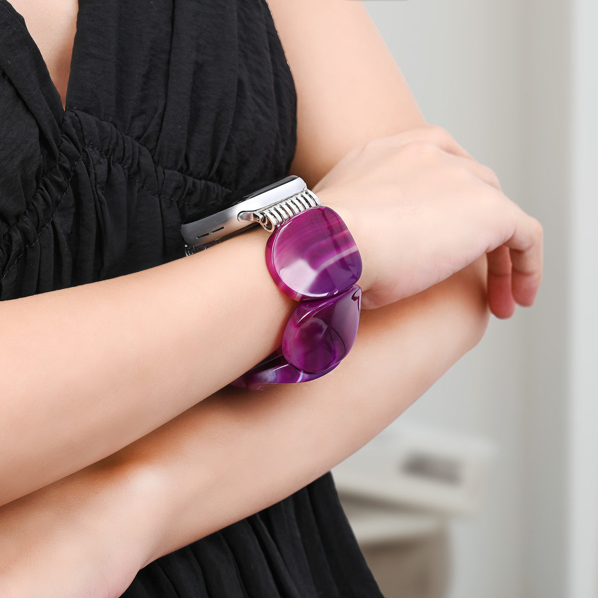 Mystic Plum Agaat Rekbare Apple Watch Band