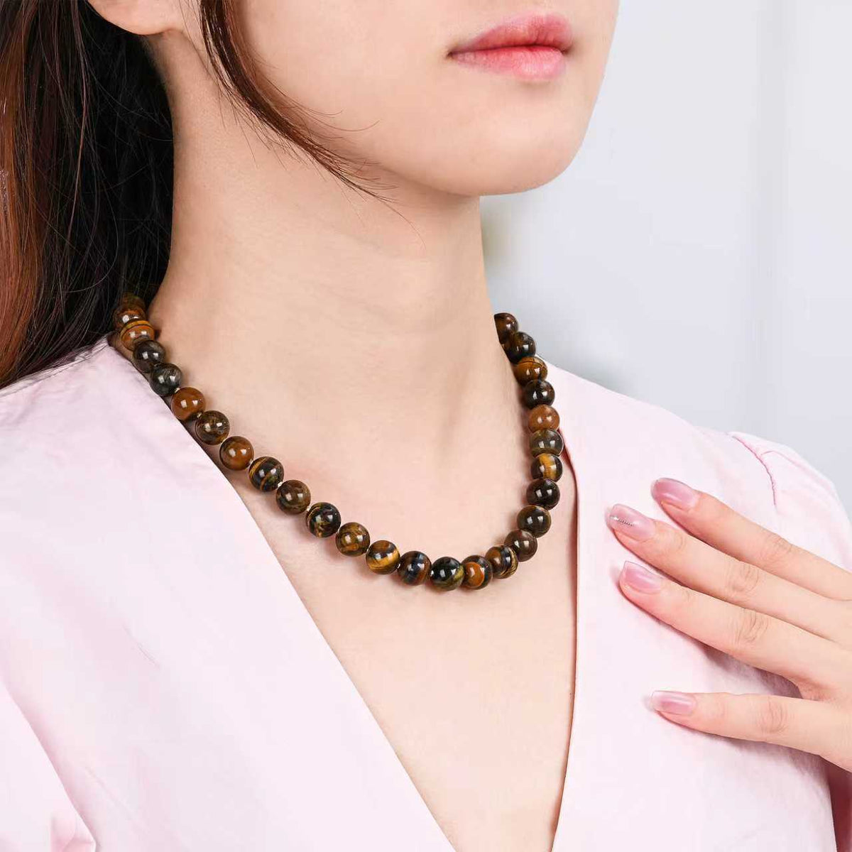 Tijgeroog Harmonie Choker Ketting