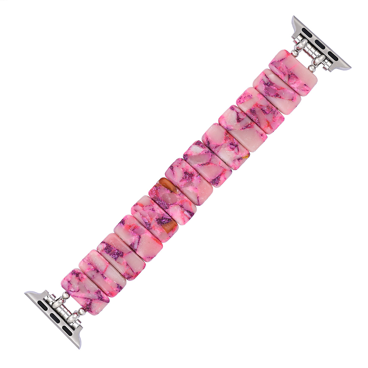 Roze marmeren rekbare Apple Watch-band