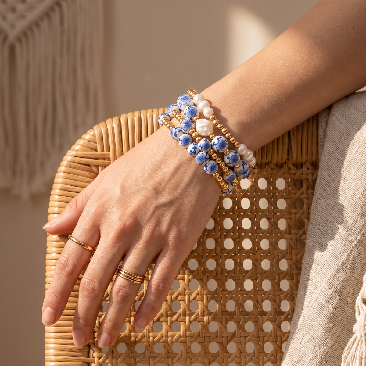 Armbandenset Porcelain Garden Blue Blossom