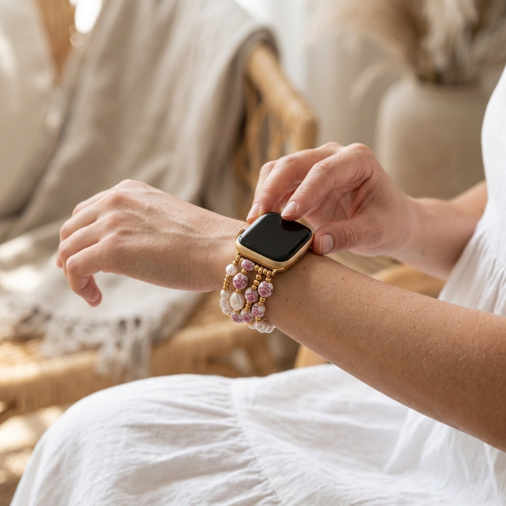 Porseleinen tuin Apple Watch-bandje Cherry Blossom