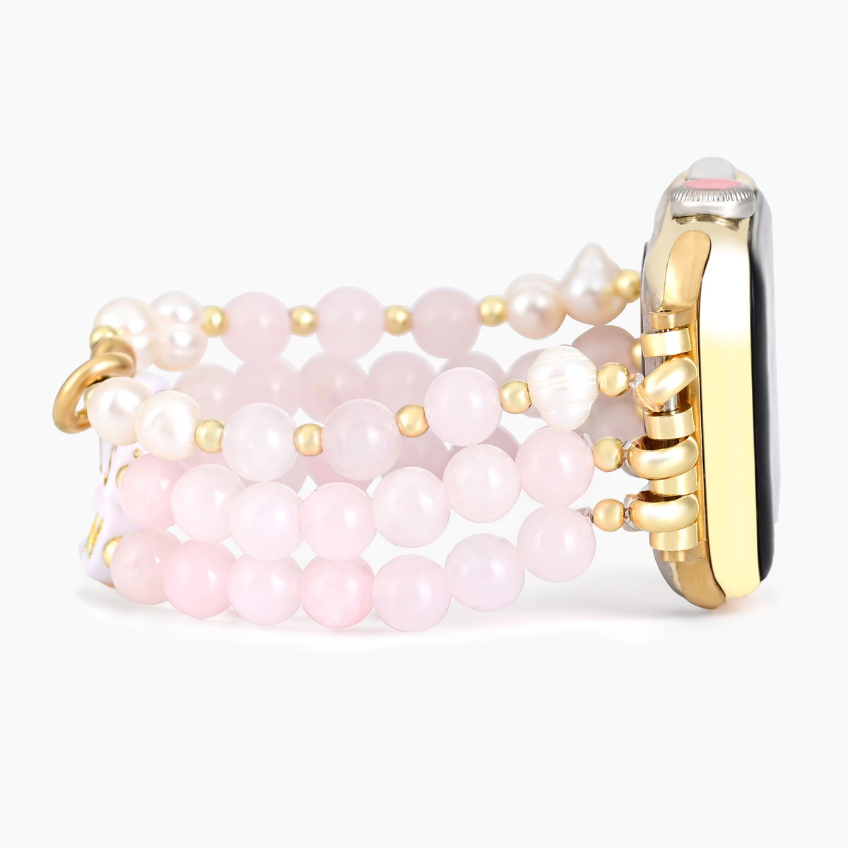 Aangepaste naam Rose Quartz Stretch Apple Watch-band