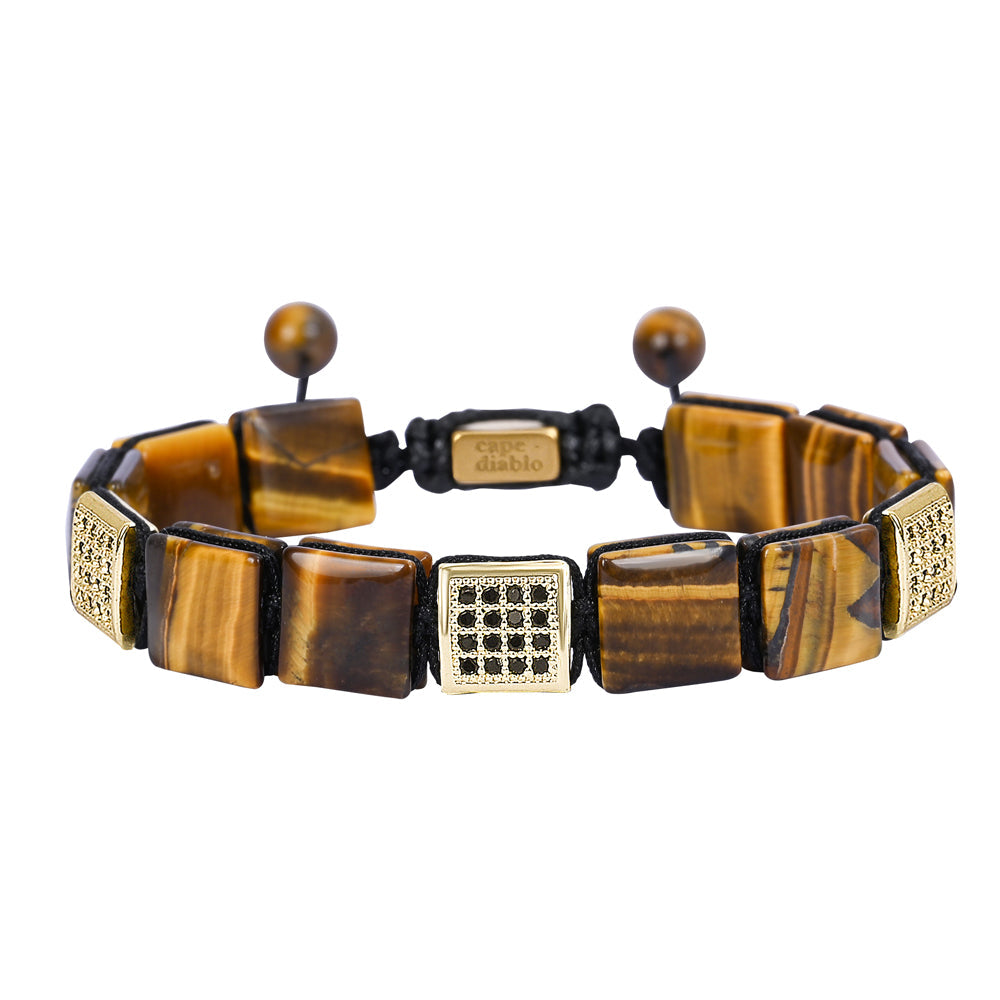 Heren Gele Tijgeroog Armband