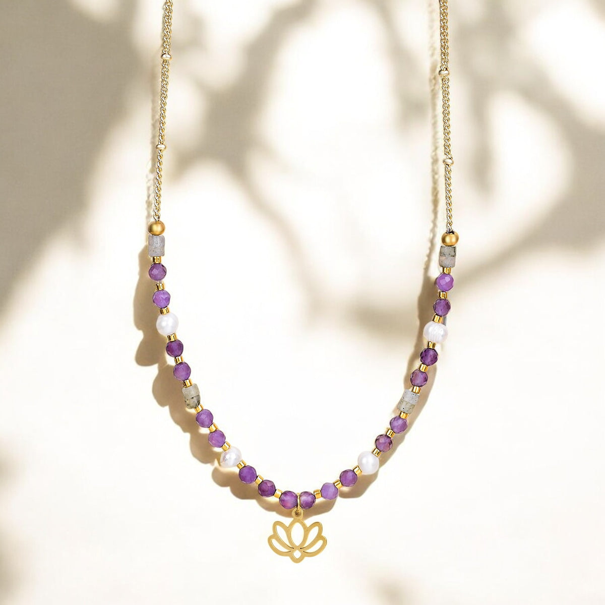 Amethist Lotus Ketting