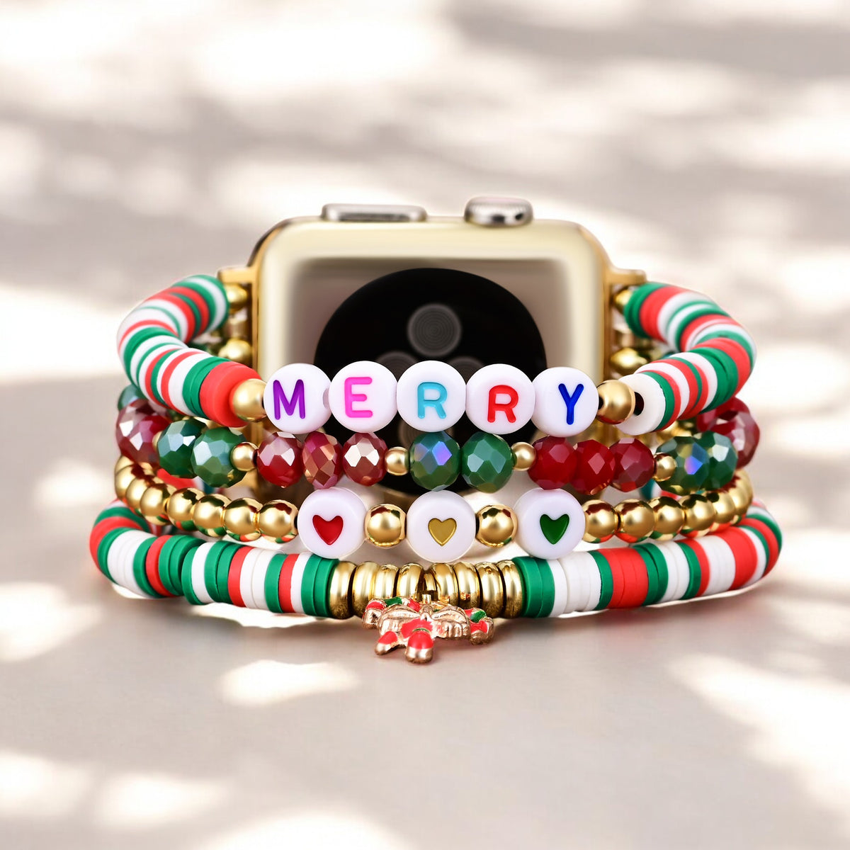 Vrolijke Candy Cane Stretch Apple Watch Band
