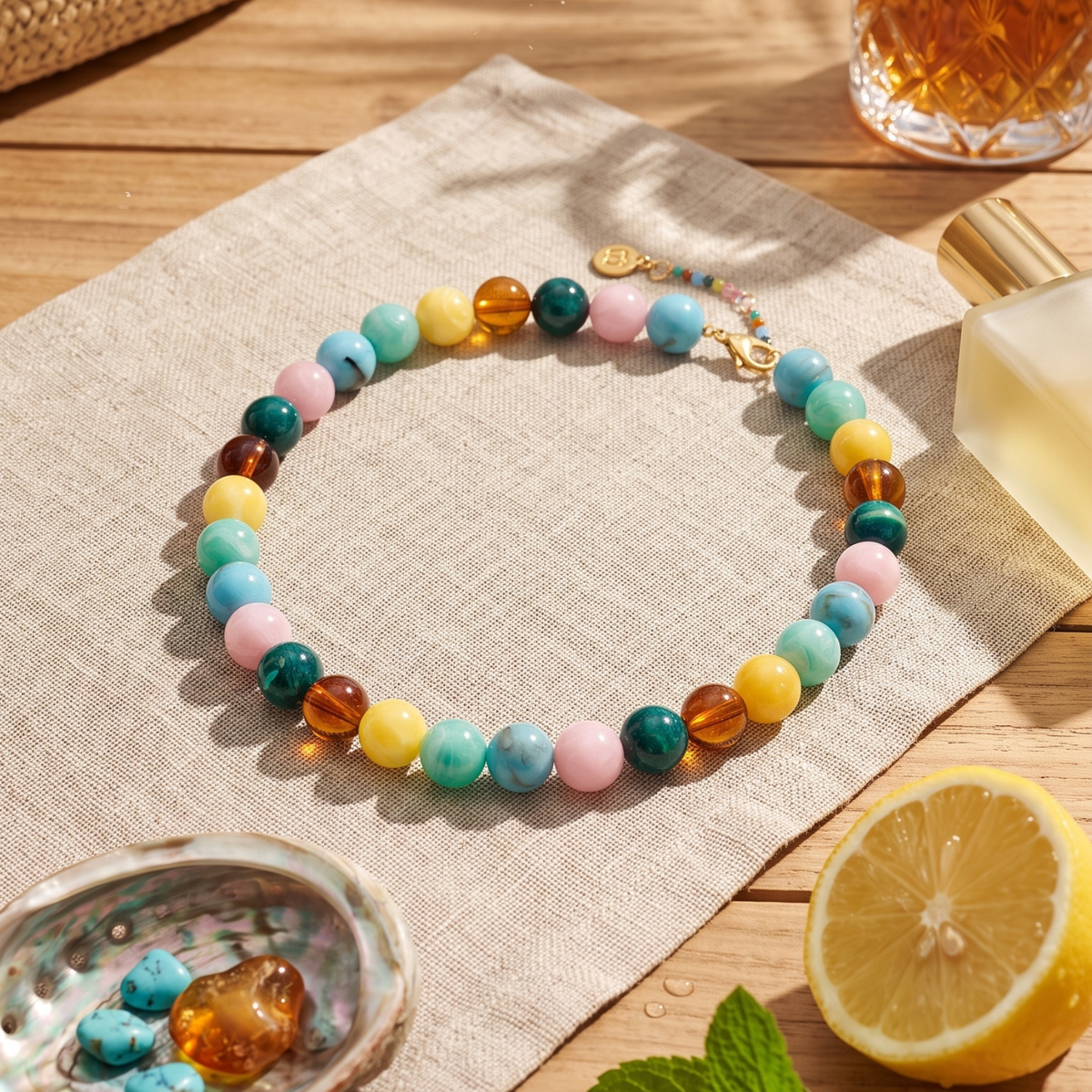 Chunky tropische kralenketting