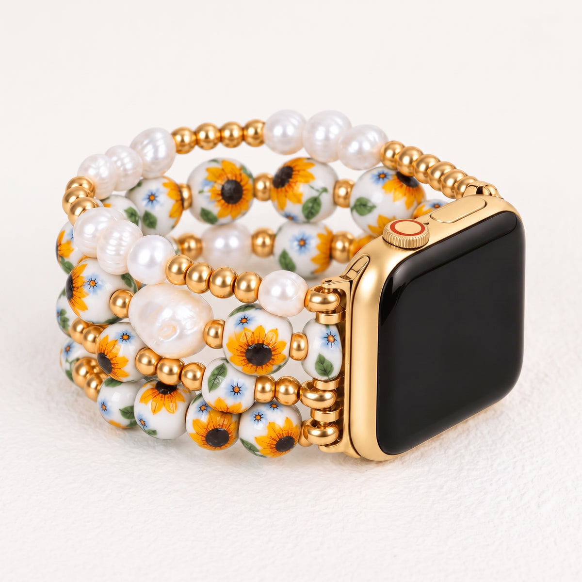 Porseleinen tuin Apple Watch-bandje Sunlit Bloom