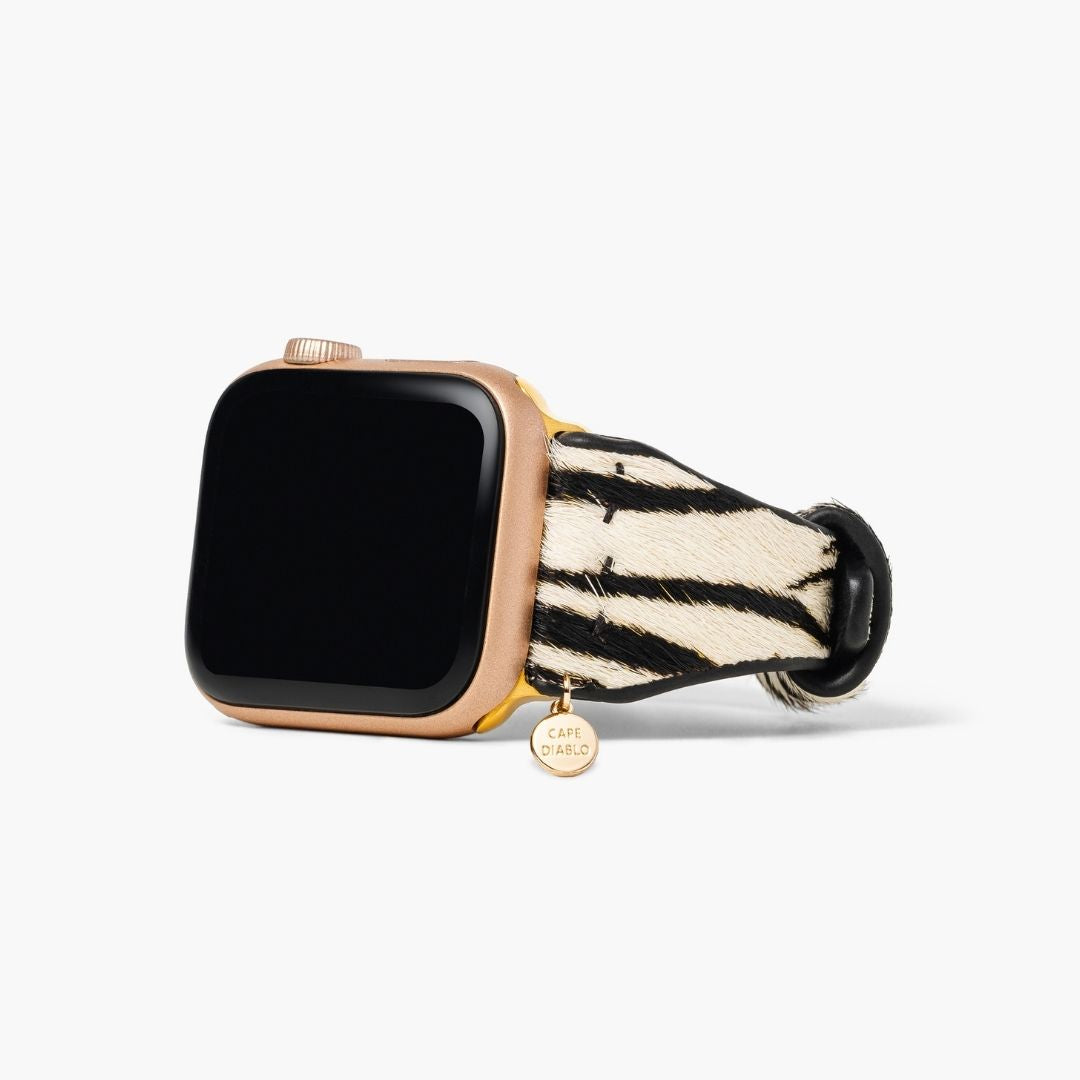 Zebra Luxe Leren Apple Watch Bandje