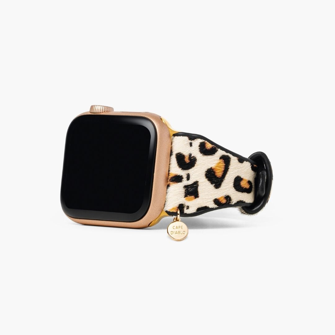 Ivoorkleurige Feline Apple Leren Horlogeband