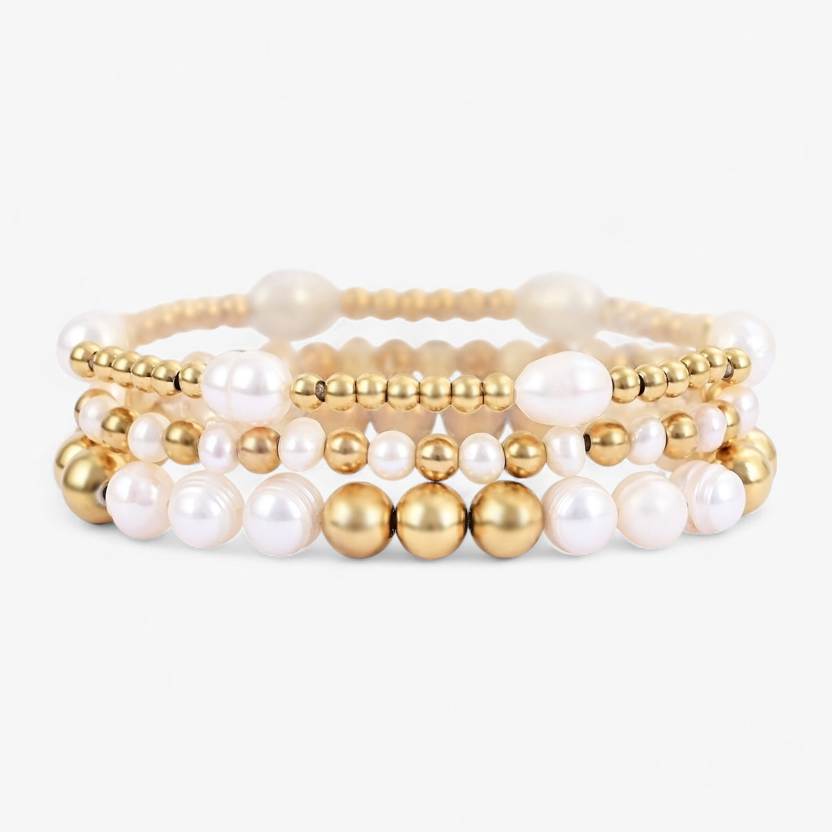 Gouden Zoetwaterparel Armbanden Set