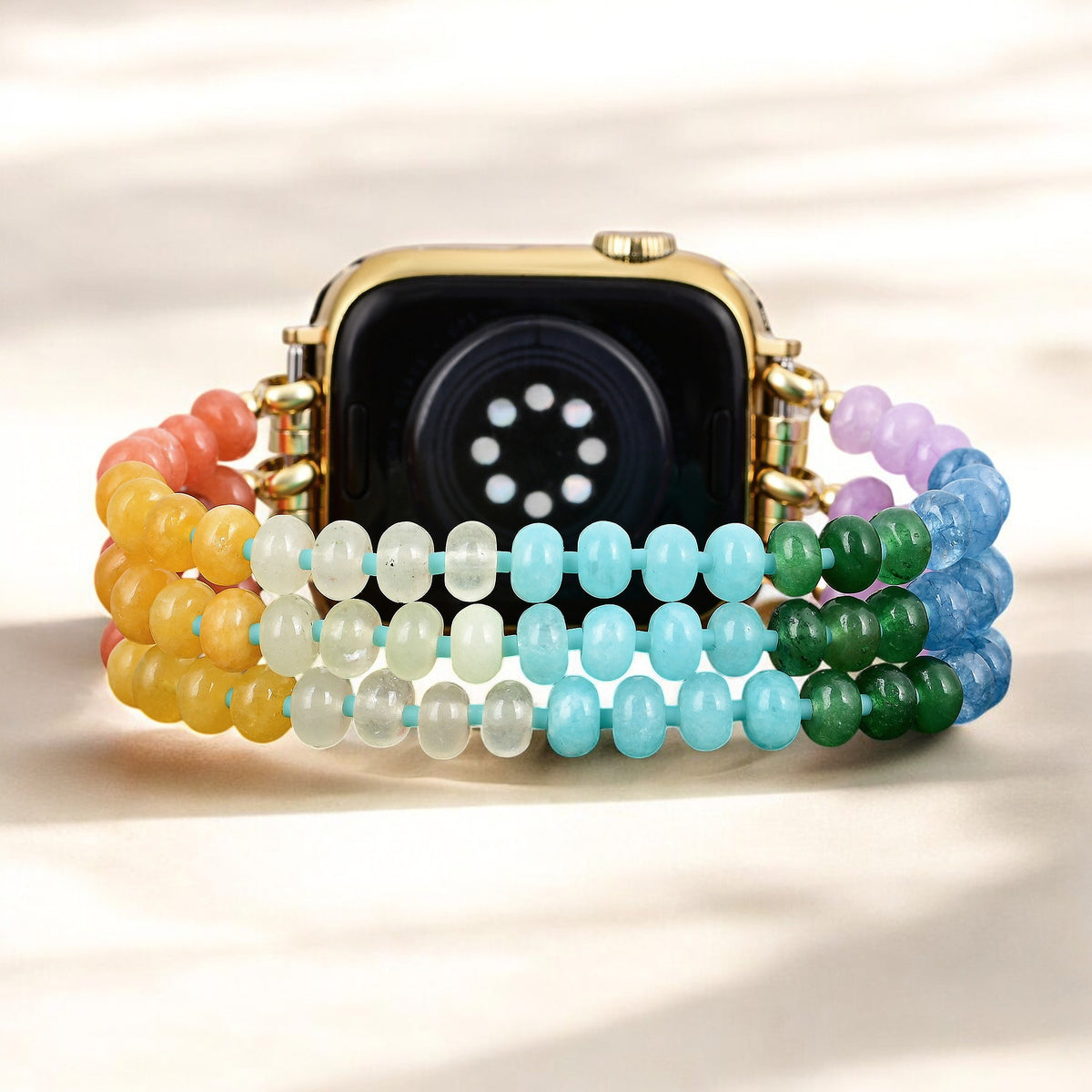 Regenboog Gloei Steen Rekbare Apple Watch Band