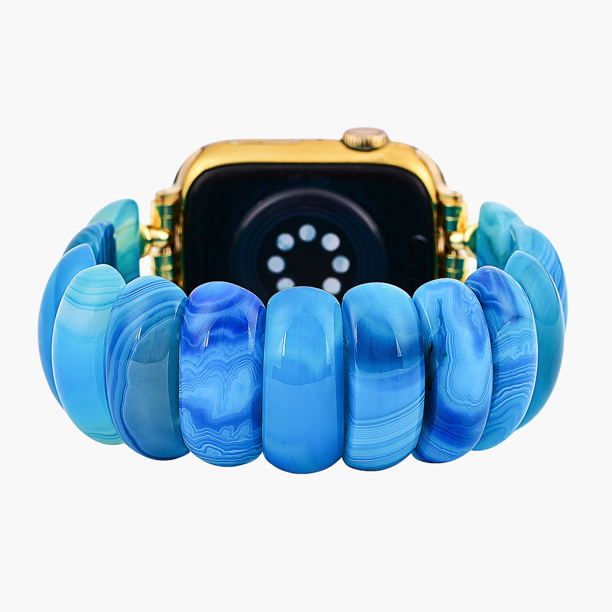 Blue Lagoon Agaat Rekbare Apple Watch Band