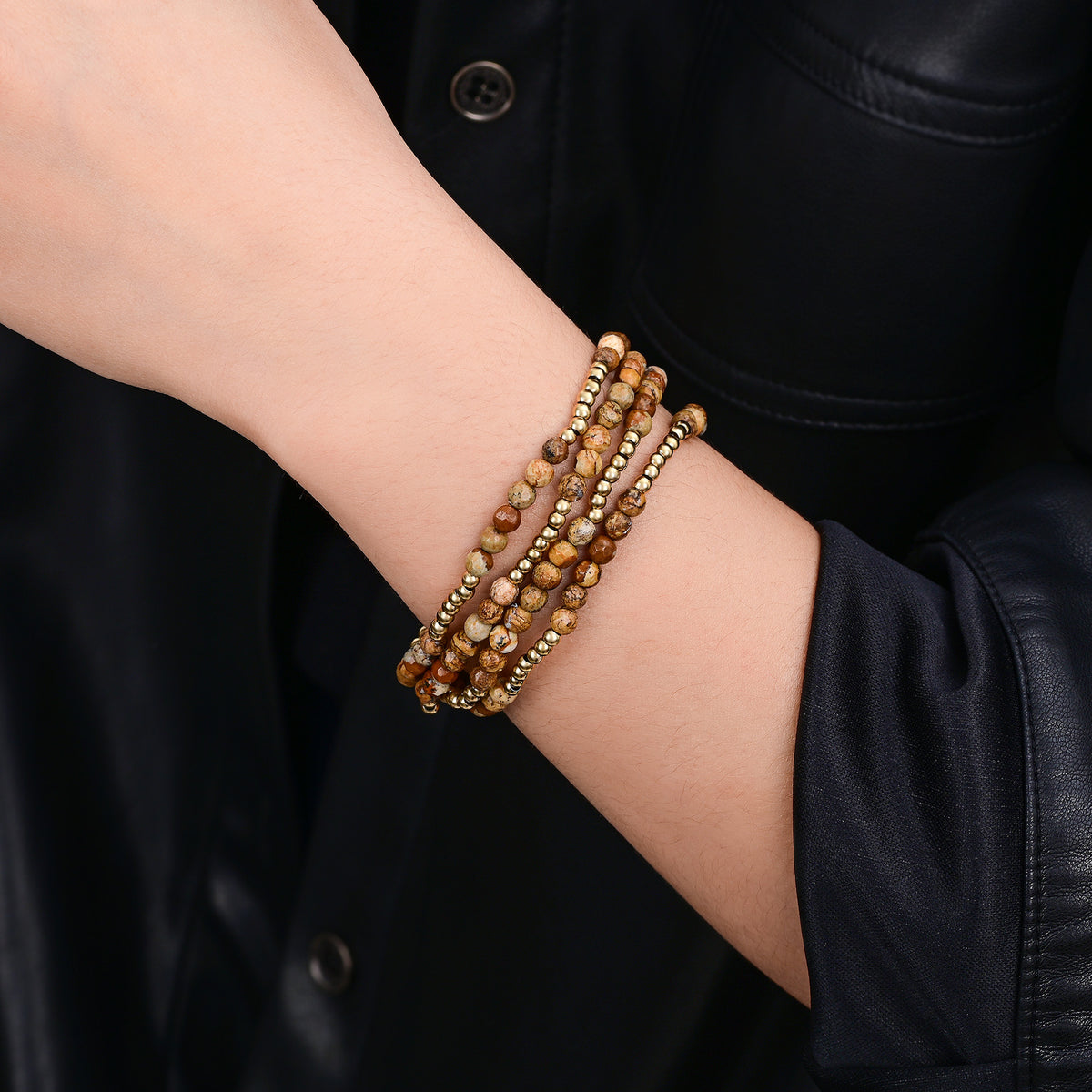 Gouden Aarde Jaspis Armband Set