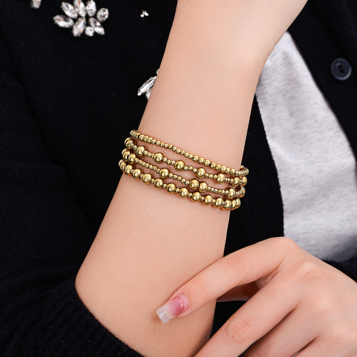 Gouden Bescheiden Armband Set