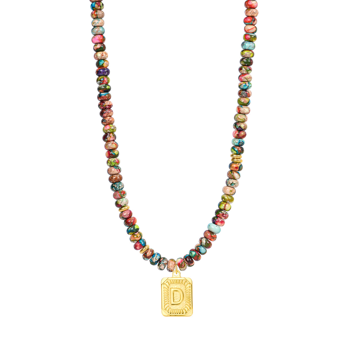 Blauwe Imperial Jaspis Letter Ketting