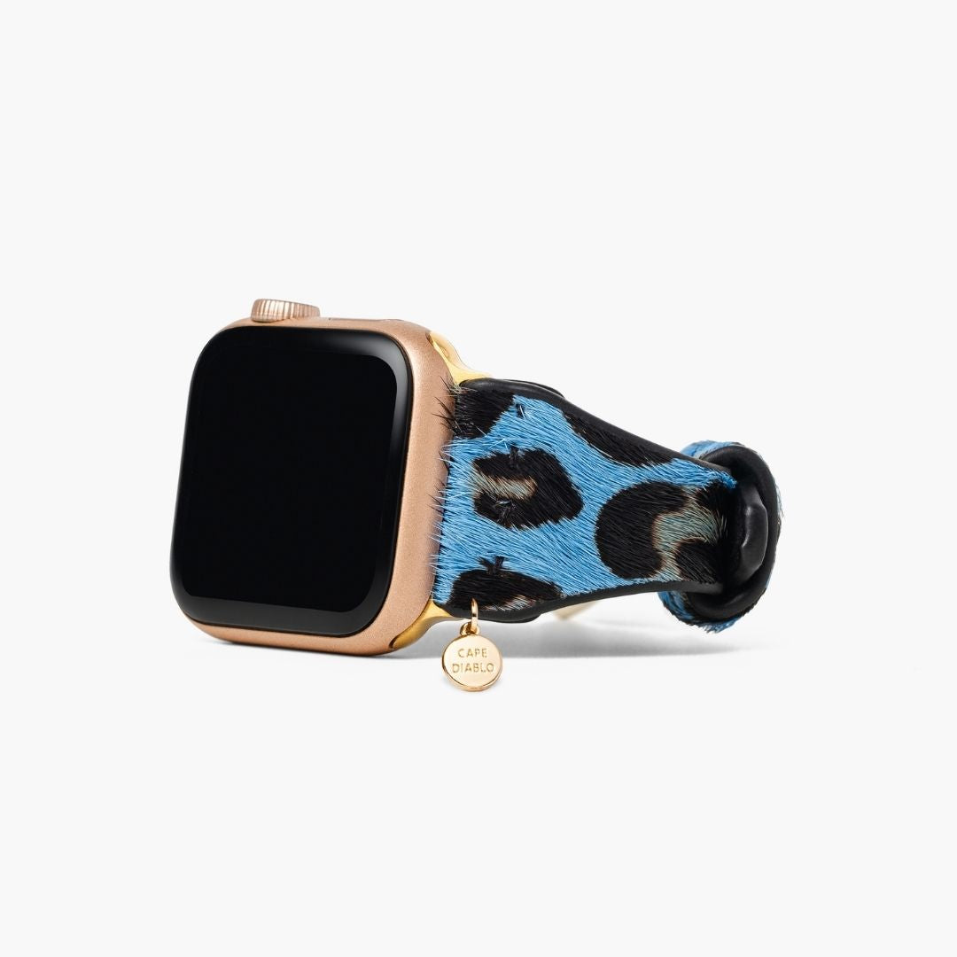 Wild Azure Leren Apple Watch Bandje