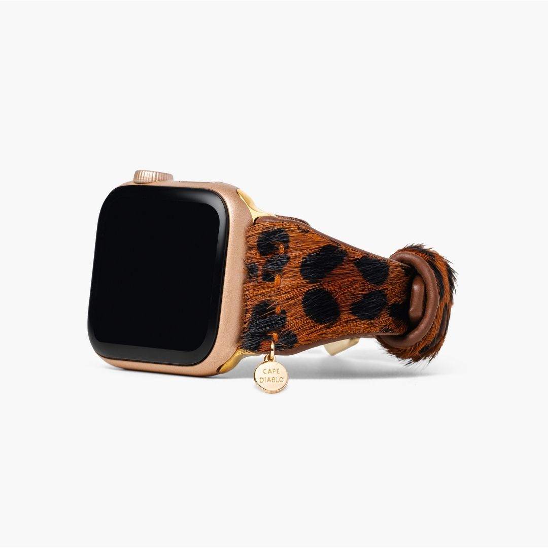 Panthera Bruine Leren Apple Watch Band