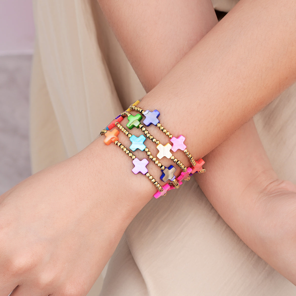 Chakra Cross Armband Set