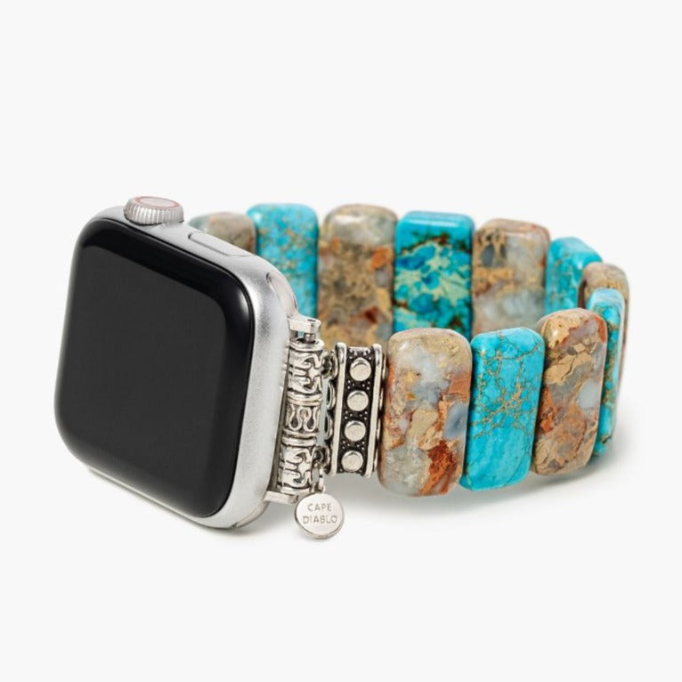 Coastal Turquoise rekbare Apple Watch band