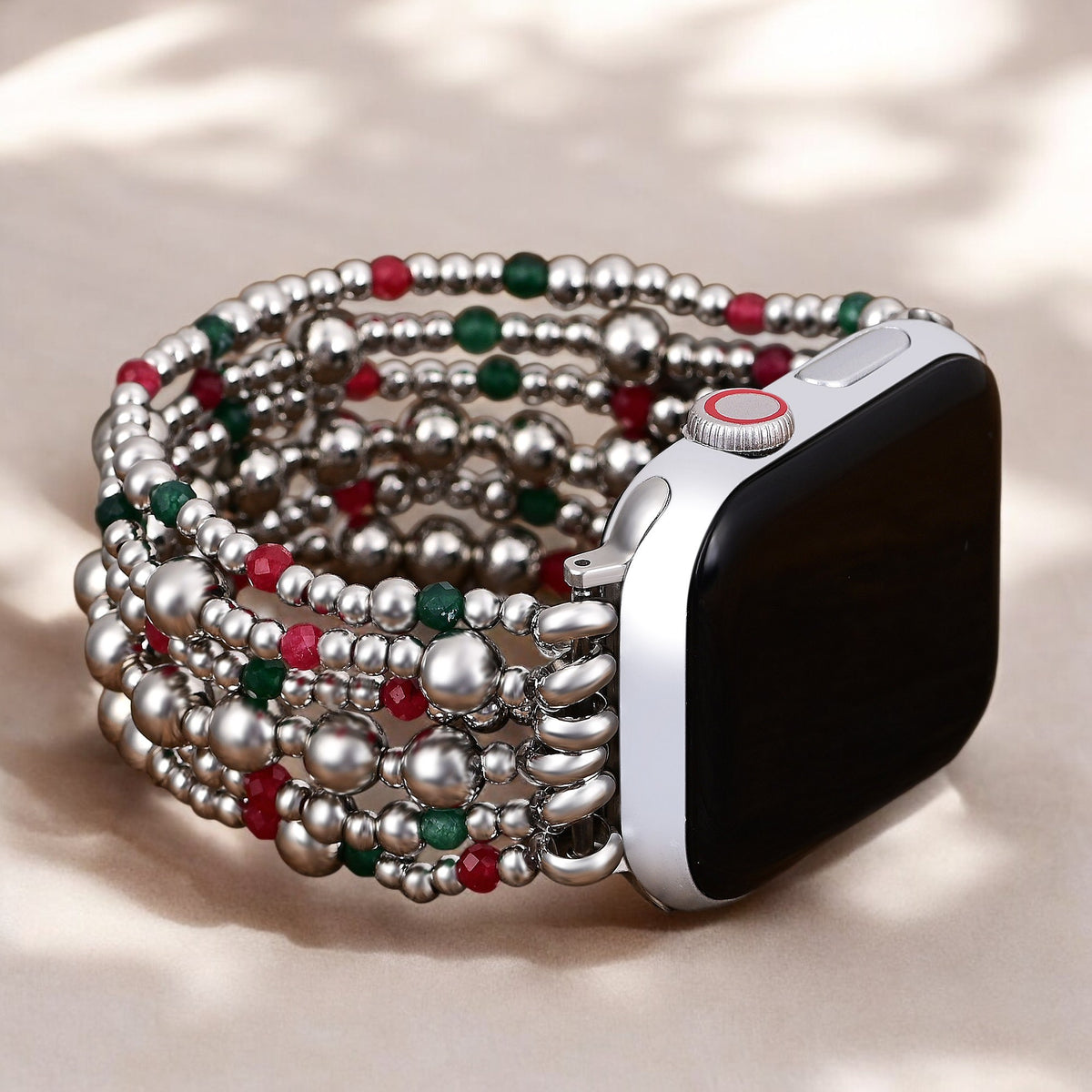 Kerst Zilveren Magische Stretch Apple Watch Bandje