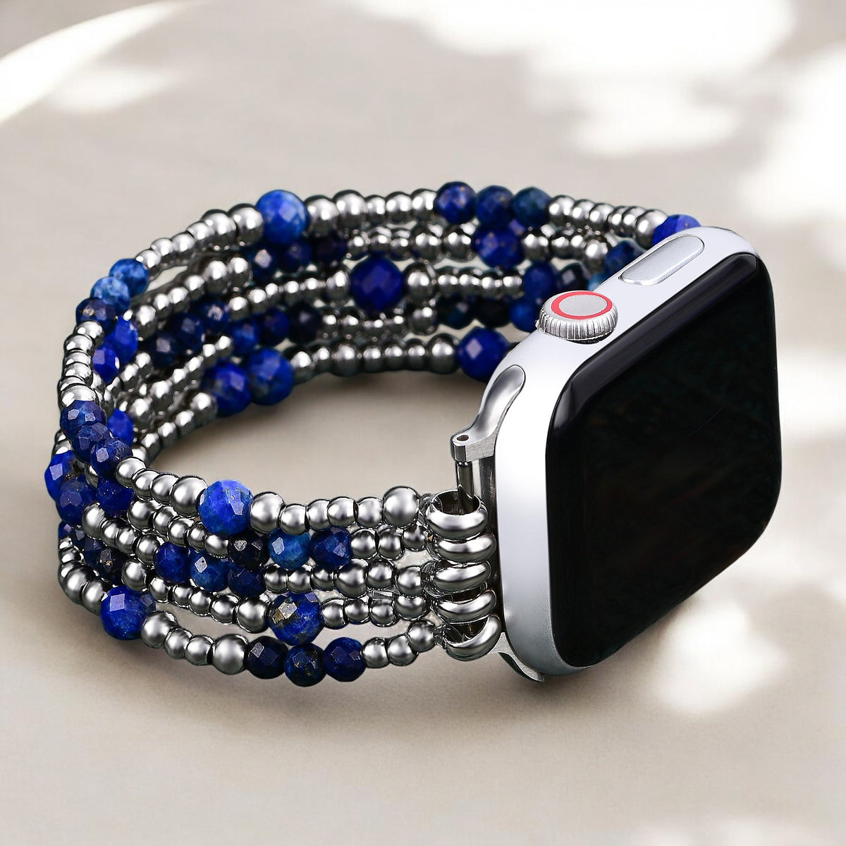 Azure Serenity Zilveren Stretch Apple Watch Band