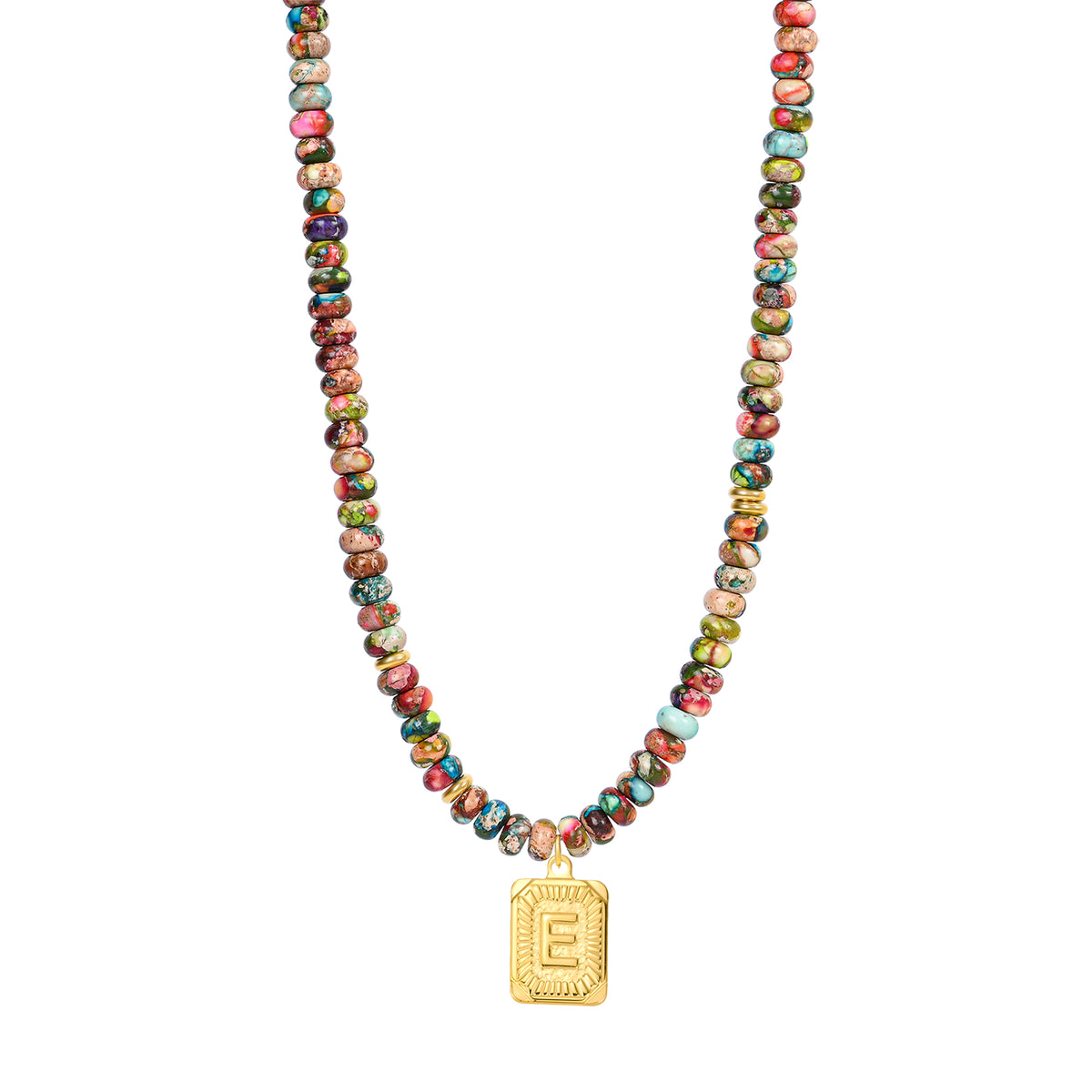 Blauwe Imperial Jaspis Letter Ketting