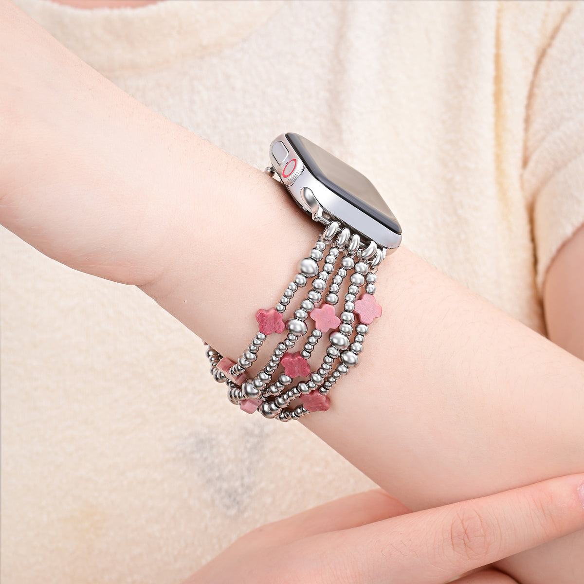 Vurige Grace Cross Stretch Apple Watch-band