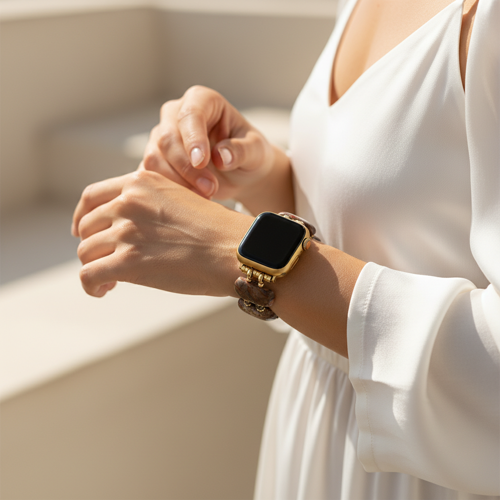 Desert Horizon Agaat Rekbare Apple Watch Band