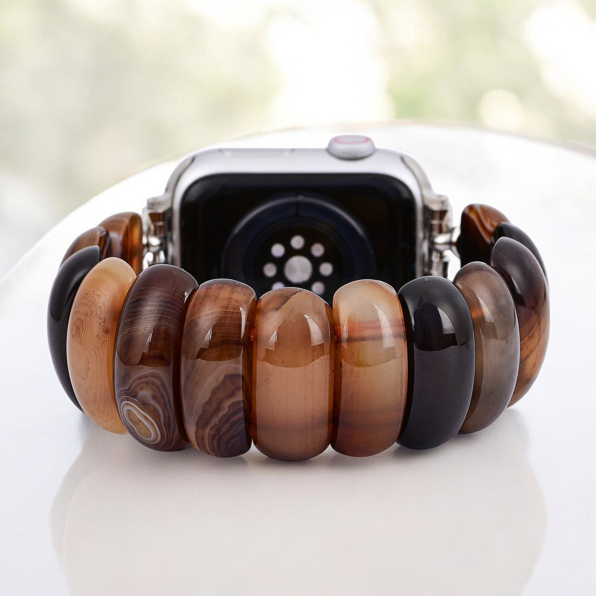 Earthly Ember Agaat Rekbare Apple Watch Band