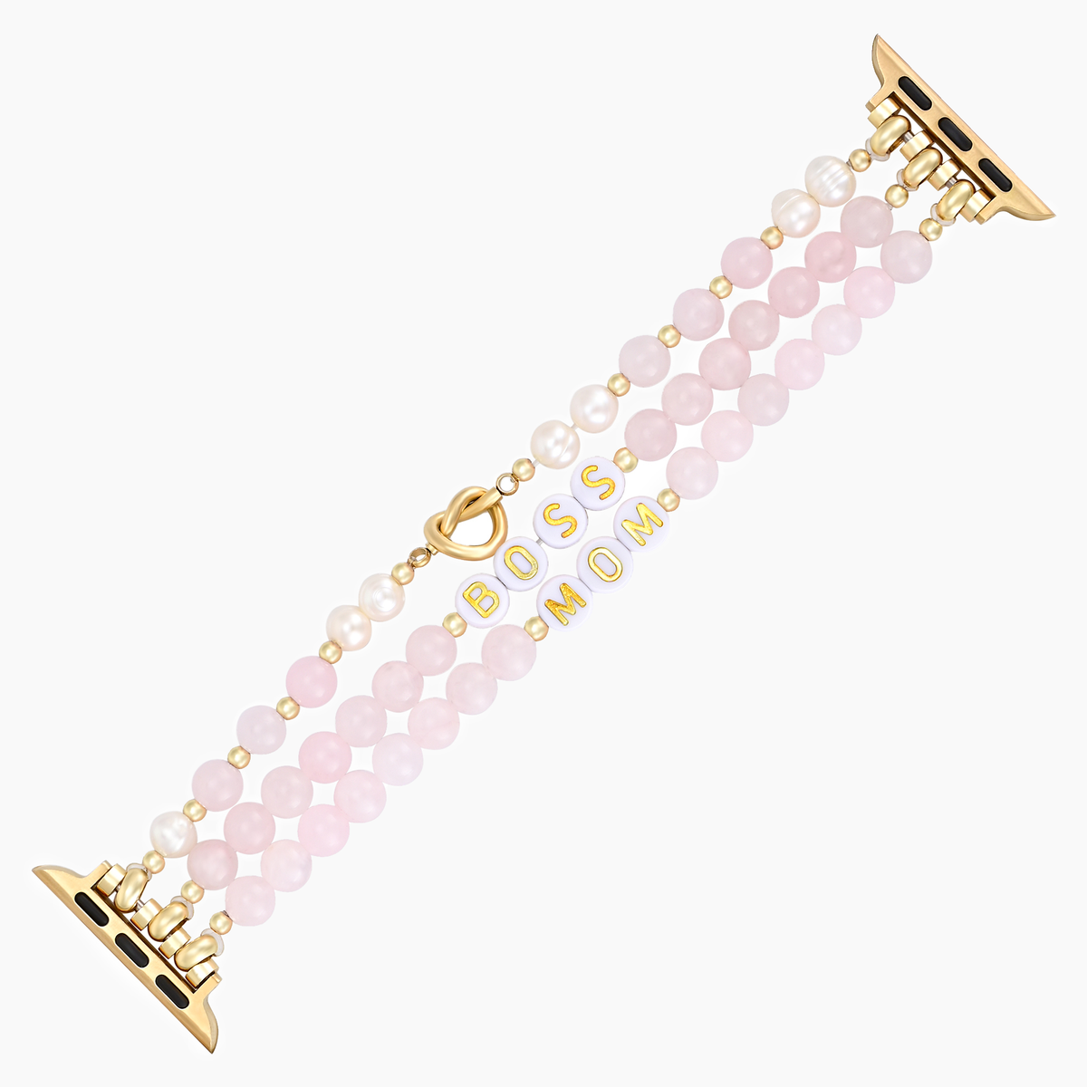 Aangepaste naam Rose Quartz Stretch Apple Watch-band