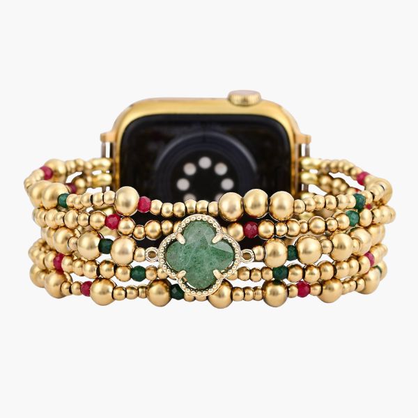 Merry Clover Gouden Stretch Apple Watch Bandje
