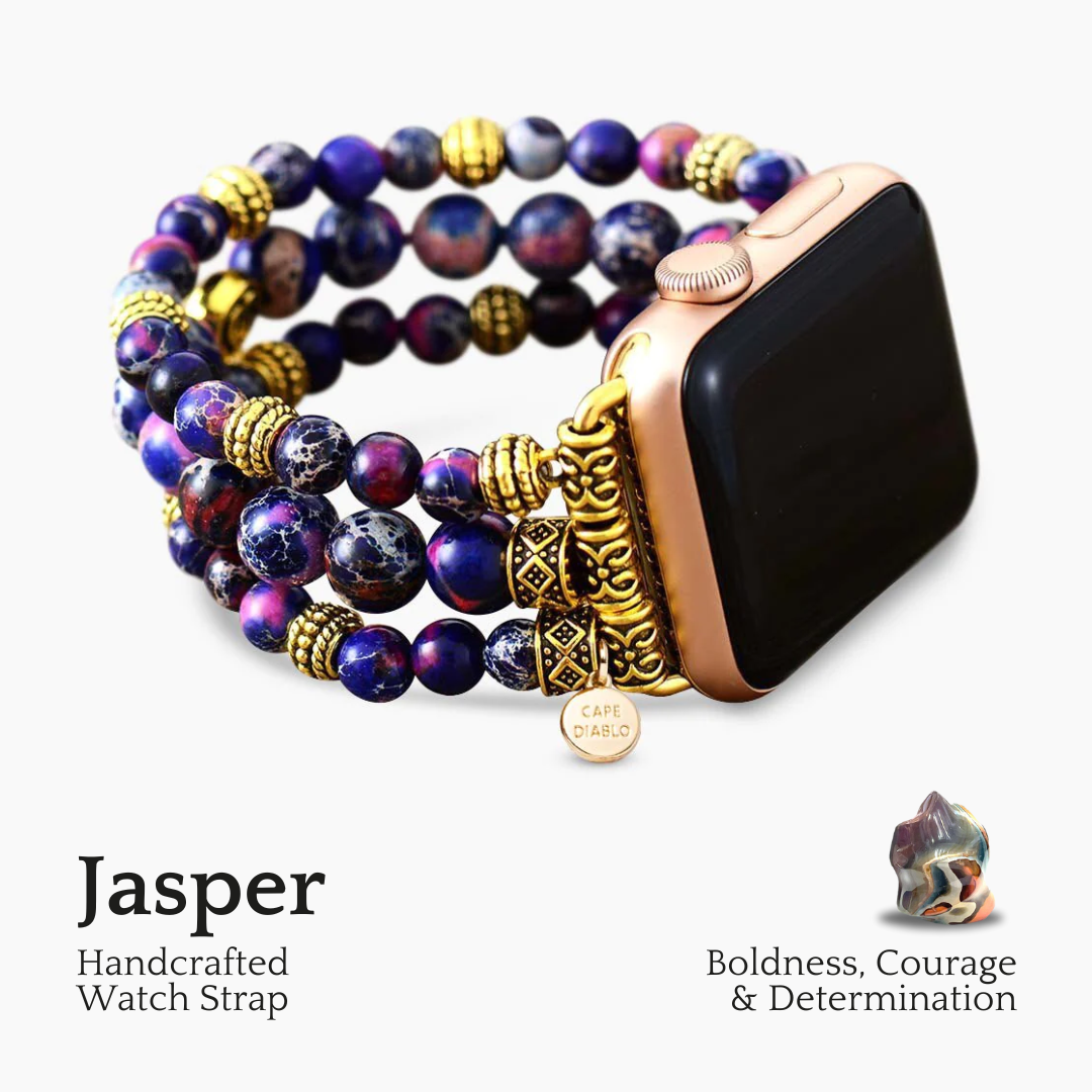 Paarse Jasper Stretch Apple Watch Band