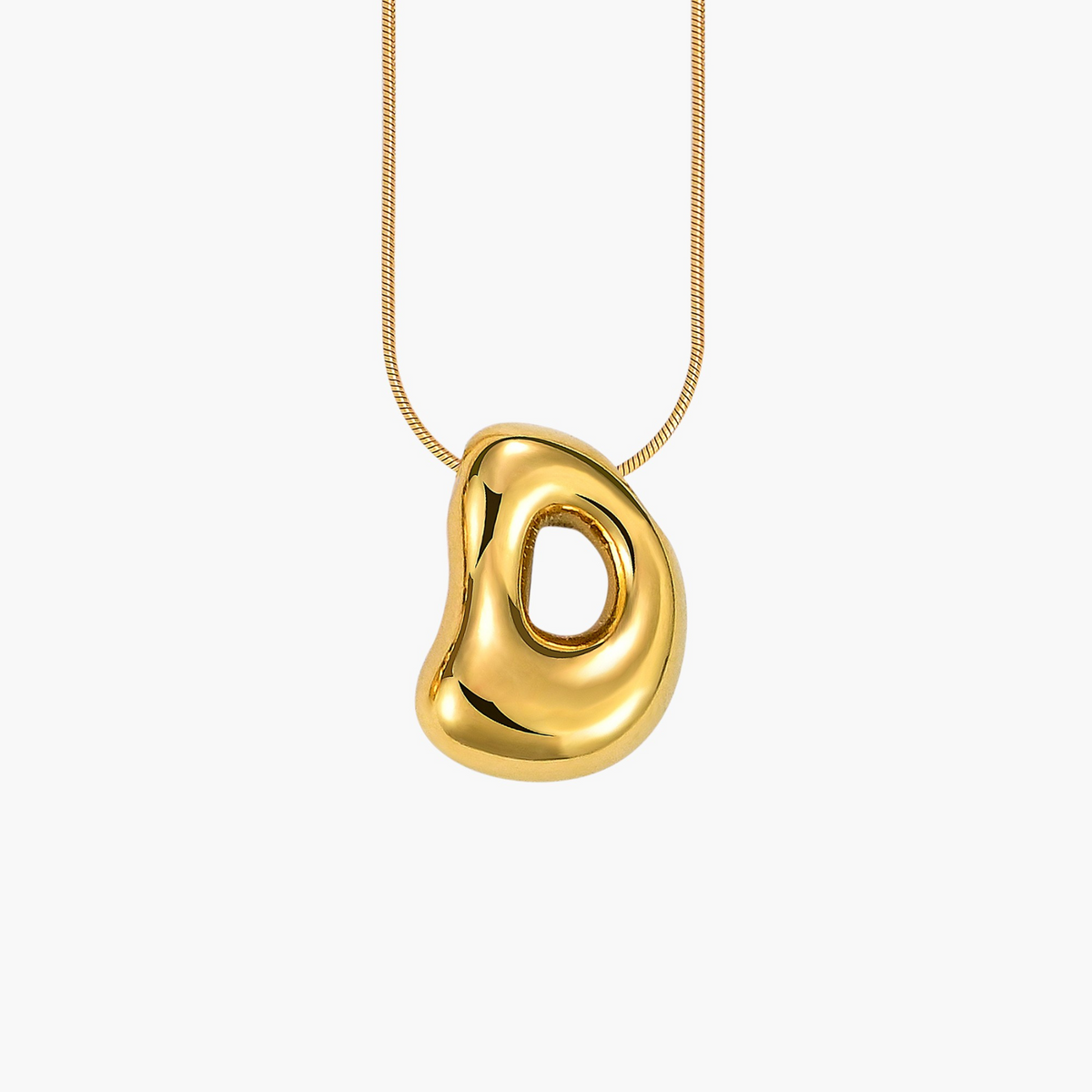 Gouden Gloed Bubbelletter Initiaal Ketting