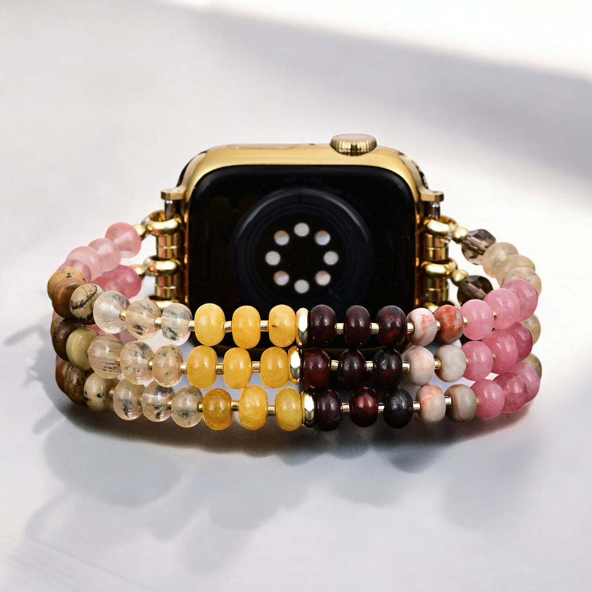 Amber Bloom Stone Stretch Apple Watch-band