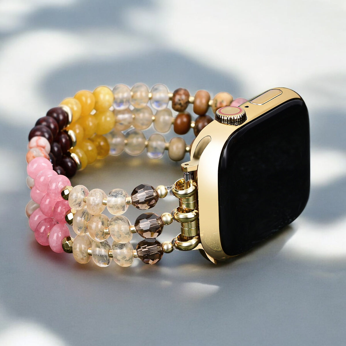 Amber Bloom Stone Stretch Apple Watch-band