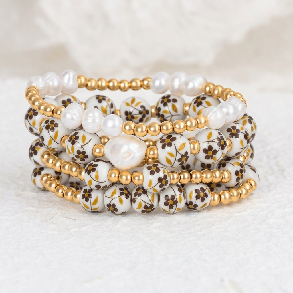 Armbandenset Porcelain Garden Golden Meadow
