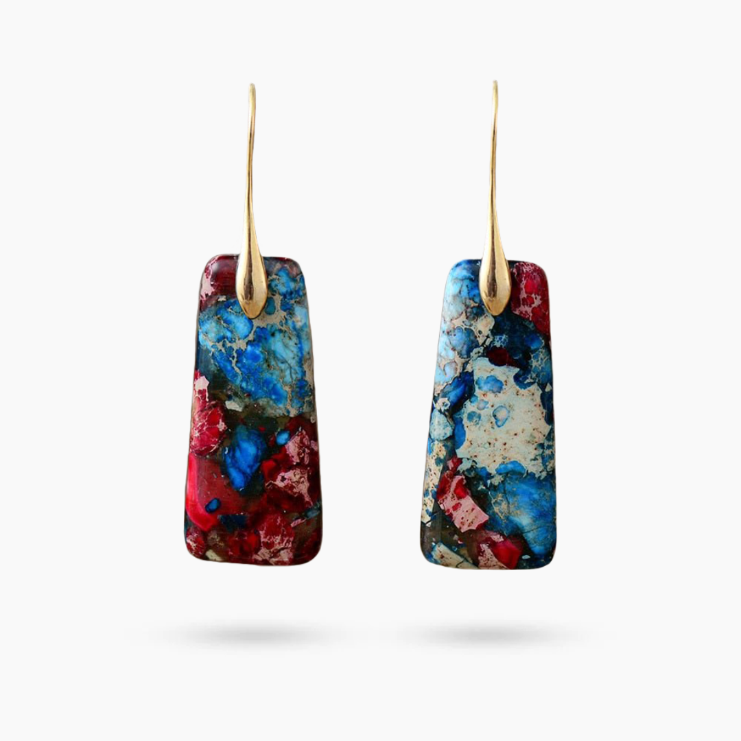 Scarlet Tides Jasper Hangende Oorbellen